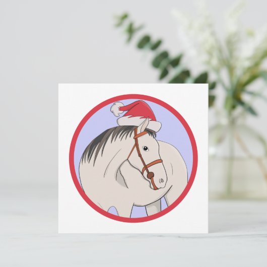 Vrolijk kerstpaard kaart (Staand voorkant)