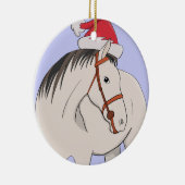 Vrolijk kerstpaard keramisch ornament (Rechts)