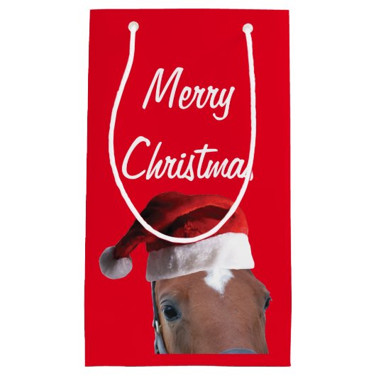 Vrolijk kerstpaard klein cadeauzakje (Voorkant)