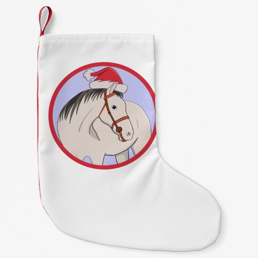 Vrolijk kerstpaard kleine kerstsok (Voorkant)