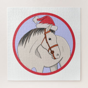 Vrolijk kerstpaard legpuzzel