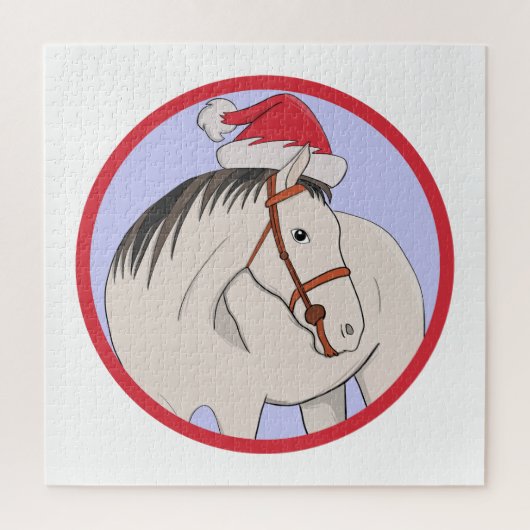 Vrolijk kerstpaard legpuzzel (Verticaal)