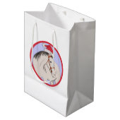 Vrolijk kerstpaard medium cadeauzakje (Voorkant Gekanteld)