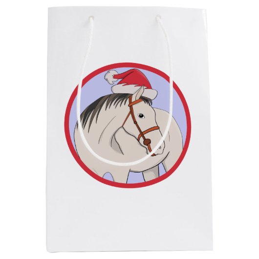 Vrolijk kerstpaard medium cadeauzakje (Voorkant)