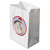 Vrolijk kerstpaard medium cadeauzakje (Achterkant Gekanteld)