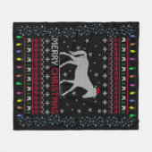 Vrolijk kerstpaard met kerstman fleece deken (Voorkant (Horizontaal))