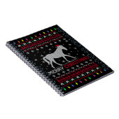 Vrolijk kerstpaard met kerstman notitieboek (Rechterzijde)