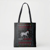 Vrolijk kerstpaard met kerstman tote bag (Voorkant)