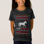 Vrolijk kerstpaard met Santa Hat T-Shirt (Voorkant)