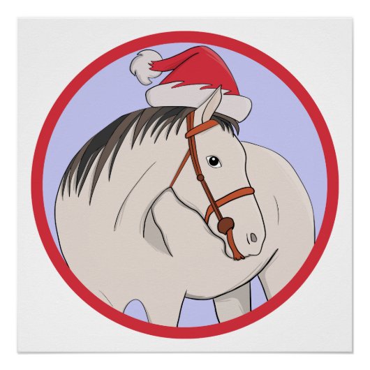 Vrolijk kerstpaard perfect poster (Voorkant)