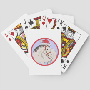 Vrolijk kerstpaard pokerkaarten