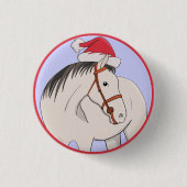 Vrolijk kerstpaard ronde button 3,2 cm (Voorkant)