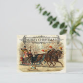  Vrolijk Kerstpaard Sleigh Ride Feestdagenkaart (Staand voorkant)