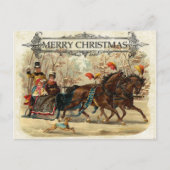  Vrolijk Kerstpaard Sleigh Ride Feestdagenkaart (Voorkant)