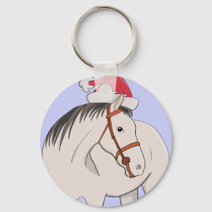 Vrolijk kerstpaard sleutelhanger
