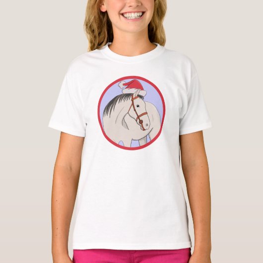 Vrolijk kerstpaard t-shirt (Voorkant)