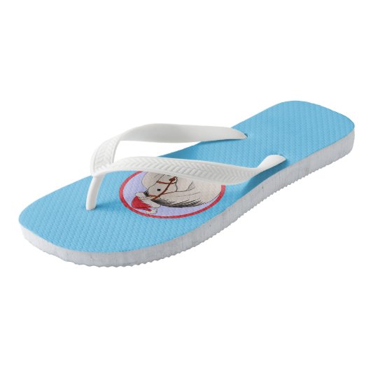 Vrolijk kerstpaard teenslippers (Schuin)
