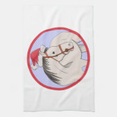 Vrolijk kerstpaard theedoek (Verticaal)