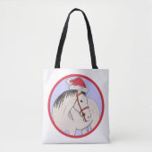 Vrolijk kerstpaard tote bag (Voorkant)