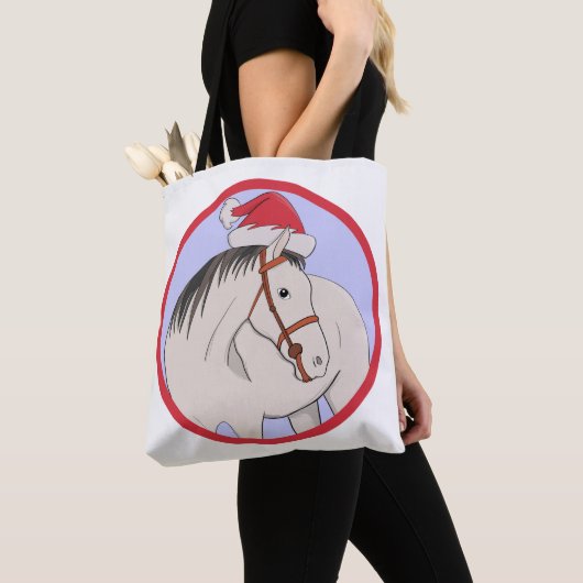 Vrolijk kerstpaard tote bag (Dichtbij)