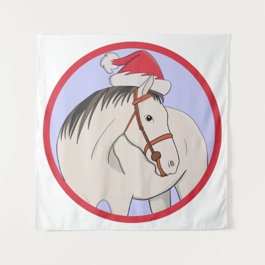Vrolijk kerstpaard wandkleed (Voorkant)