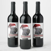 Vrolijk kerstpaard wijn etiket (Flessen)