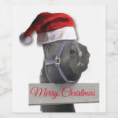 Vrolijk kerstpaard wijn etiket (Enkel label)