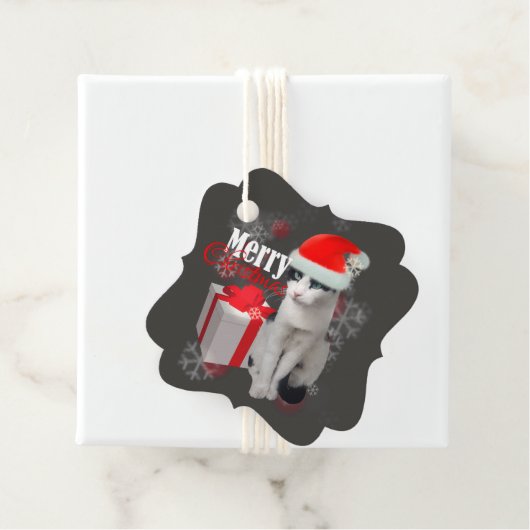 Vrolijk kerstpakket en kattenpakket bedankjes labels (In situ)