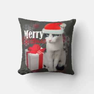 Vrolijk kerstpakket en kattenpakket kussen