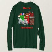 Vrolijk kerstpakket Santa T-shirt met lange mouwen (Design achterkant)