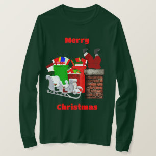 Vrolijk kerstpakket Santa T-shirt met lange mouwen