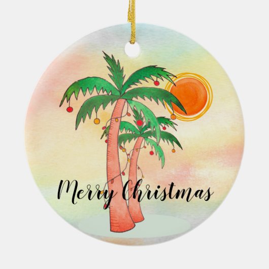 Vrolijk kerstpalm Trees kleurrijk Ornament (Achterkant)
