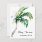 Vrolijk Kerstpalmboom Kustvakantie Kaart Notitiekaartje (Voorkant)