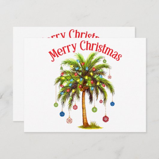Vrolijk kerstpalmboom licht Hawaïaans tropisch (Voorkant / Achterkant)