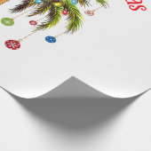 Vrolijk kerstpalmboom licht Hawaïaans tropisch Cadeaupapier (Hoek)