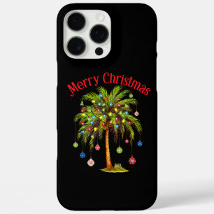 Vrolijk kerstpalmboom licht Hawaïaans tropisch iPhone 16 Pro Max Hoesje