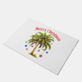 Vrolijk kerstpalmboom licht Hawaïaans tropisch Deurmat (Schuin)