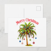 Vrolijk kerstpalmboom licht Hawaïaans tropisch Feestdagenkaart (Voorkant / Achterkant)