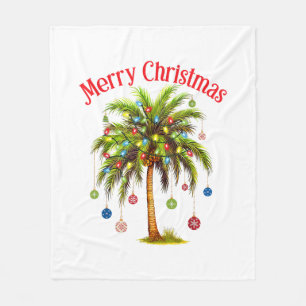 Vrolijk kerstpalmboom licht Hawaïaans tropisch Fleece Deken