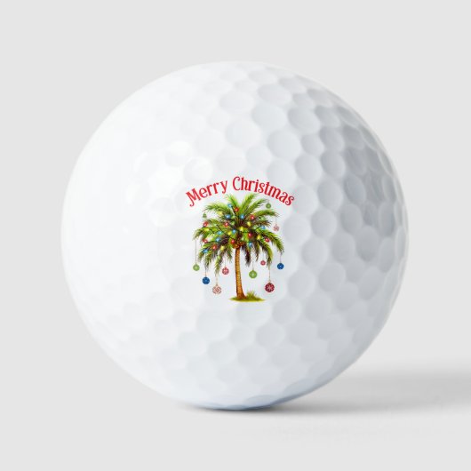 Vrolijk kerstpalmboom licht Hawaïaans tropisch Golfballen (Voorkant)