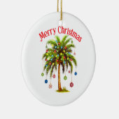 Vrolijk kerstpalmboom licht Hawaïaans tropisch Keramisch Ornament (Rechts)