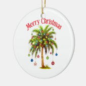 Vrolijk kerstpalmboom licht Hawaïaans tropisch Keramisch Ornament (Links)