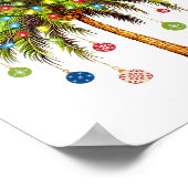 Vrolijk kerstpalmboom licht Hawaïaans tropisch Poster (Hoek)