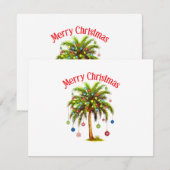 Vrolijk kerstpalmboom licht Hawaïaans tropisch RSVP Kaartje (Voorkant / Achterkant)