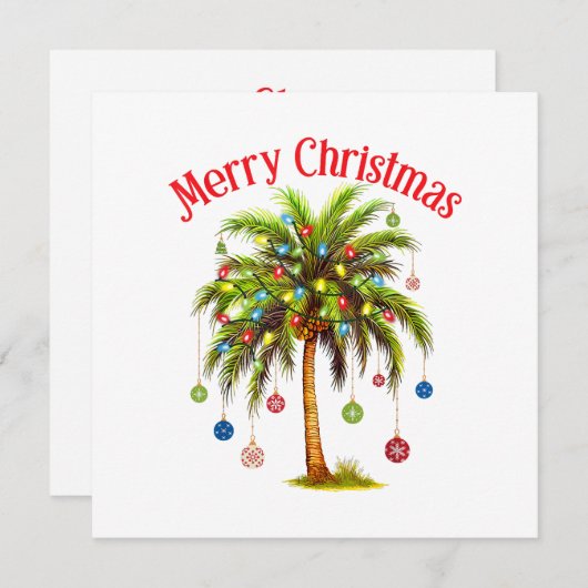 Vrolijk kerstpalmboom licht Hawaïaans tropisch Save The Date (Voorkant / Achterkant)