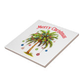 Vrolijk kerstpalmboom licht Hawaïaans tropisch Tegeltje (Zijkant)