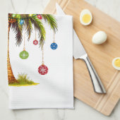 Vrolijk kerstpalmboom licht Hawaïaans tropisch Theedoek (Quarter Fold)