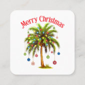 Vrolijk kerstpalmboom licht Hawaïaans tropisch Vierkante Visitekaartje (Achterkant)