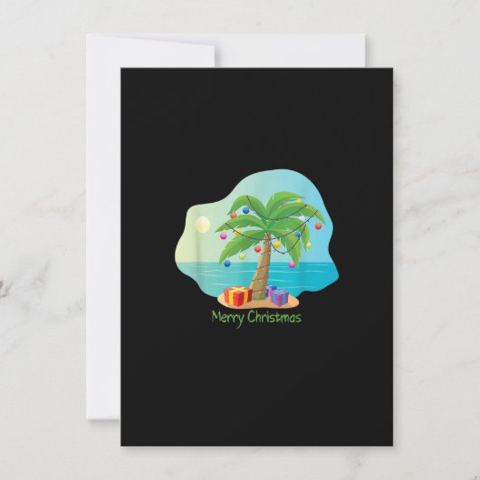 Vrolijk kerstpalmboom met kerstlichten kaart (Voorkant)