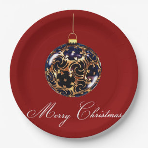 Vrolijk kerstpapier Bord